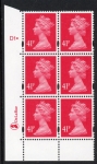 Y1714 (U393)  41p rosine  2B  DLR.  Cyl. D1 phos D1 dot. blue fluor U/M (MNH)