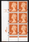 Y1676 (U195C)  10p 2B dull orange Harr/DLR Cyl. 1 no dot phos 47 blue fluor .U/M (MNH)