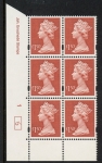Y1800 (UC14)  Enschéde £1.50 red  Cyld. 1 no dot (6)  U/M (MNH)