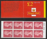 1996 FW8  £2.00 red cover 8 x 25p Litho Questa.  U/M (MNH)
