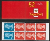 2000 FW12 £2.00 red cover 2x2nd 6x1st  Photogravure. Questa.  U/M (MNH)