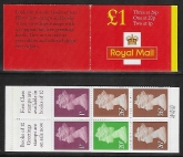 1998 FH42 £1.00 red cover 3x26p 1x20p 2x1p (no overseas rate table)  PHOTO. Questa.  U/M (MNH)