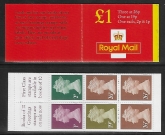 1999 FH43 £1.00 red cover 3x26p 1x19p 1x2p 1x1p (no overseas rate table)  PHOTO. Questa.  U/M (MNH)
