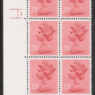 U283 (x965)  Harrison 23p brown-red phos.(FCP)   perf RE  Cyld. 1 no dot  U/M (MNH)