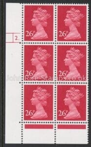 U297 (x971)  Harrison 26p rosineTI phos.(ACP)   perf RE  Cyld. 2 dot  U/M (MNH)