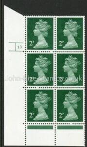 U83 (x926)  Harrison 2p green (FCP) PVAD. cyld 13 no dot. U/M (MNH)