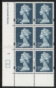 Y1801 (UC15)  Enschéde £2.00 dull blue  Cyld. 1 no dot (8)  U/M (MNH)
