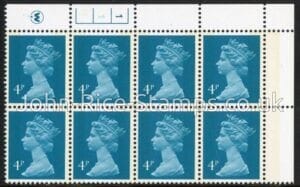 X996 (UG12)  Waddington 4p greenish blue Cyld. 1,1 phos1  no dot.  U/M (MNH)