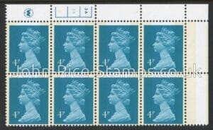X996 (UG12)  Waddington 4p greenish blue Cyld. 3a,3b phos 4  no dot.  U/M (MNH)