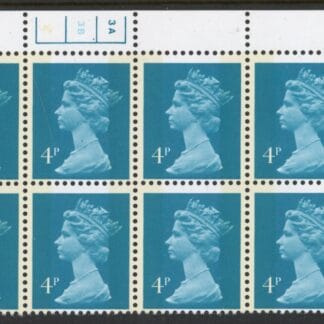 X996 (UG12)  Waddington 4p greenish blue Cyld. 3a,3b phos 4  no dot.  U/M (MNH)