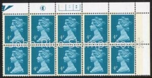 X996 (UG12)  Waddington 4p greenish blue Cyld. 4a,4b phos 4 no dot.  U/M (MNH)