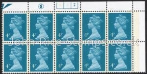 X996 (UG12)  Waddington 4p greenish blue Cyld. 5a,4b phos 4 no dot.  U/M (MNH)