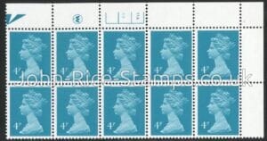 X997 (UG13)  Waddington 4p greenish blue Cyld. 11a 9b  no dot.  U/M (MNH)