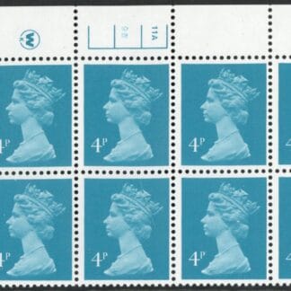 X997 (UG13)  Waddington 4p greenish blue Cyld. 11a 9b  no dot.  U/M (MNH)