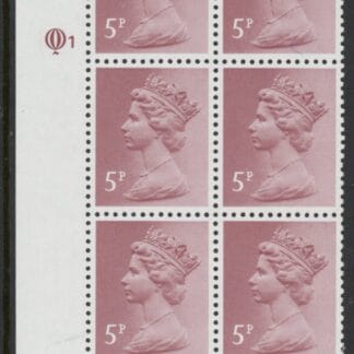 X1004 (UG17B)  Questa 5p claret Perf 14 . FCP Cyld. Q1 imp.U/M (MNH)
