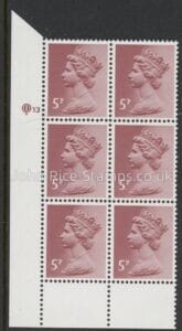 X1004a (UG19)  Questa 5p claret Perf 15x14 . ACP Cyld. Q13 Imp. U/M (MNH)