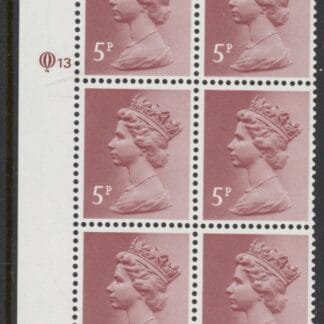 X1004a (UG19)  Questa 5p claret Perf 15x14 . ACP Cyld. Q13 Imp. U/M (MNH)