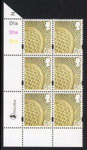 NI100 68p vase. Cyld. D1a x 3 phos. D1a blue fluor printed by DLR U/M (MNH)
