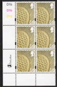 NI100 68p vase. Cyld. D1b x 3 phos. D1b blue fluor printed by DLR U/M (MNH)