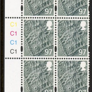NI105  97p Linen Cyld. C1 x 4   phos. C1 - R1C1  printed by Cartor U/M (MNH)