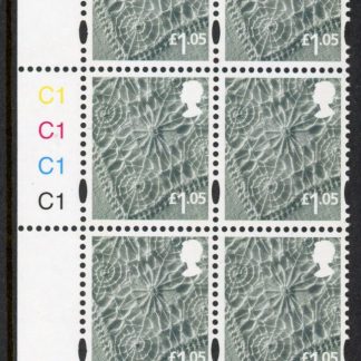 NI107 £1.05p 2B linen Cyld. C1 x 4   phos. C1  - R2 C2 printed by Cartor U/M (MNH) (Copy)