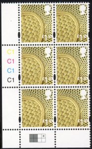 NI111 £1.10 2B vase Cyld. C1 x 4 phos. C1 R1C4 printed by Cartor U/M (MNH)