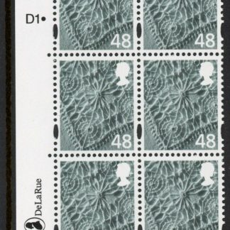 NI124  48p  linen. Cyld. D1x2  dot  phos. D1  printed by DLR U/M (MNH)