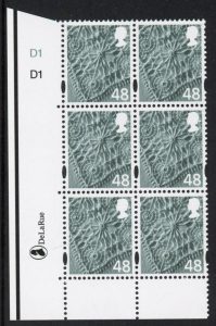 NI124  48p  linen. Cyld. D1x2  no dot  phos. D1  printed by DLR U/M (MNH)