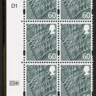 NI127  60p Linen. Cyld. D1D1D1 no dot phos D1.  printed by DLR U/M (MNH)