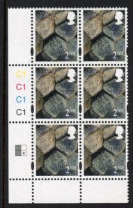 NI157 2nd basalt. (new font) Cyld. C1x4 blue fluor R2 C2 printed by Cartor U/M (MNH)
