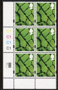 NI158 1st fields. (new font) Cyld. C1x4 blue fluor R1 C1 printed by Cartor U/M (MNH)