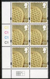 NI167  £1.55 vase. (new font) Cyld. C1x4   blue fluor R1 C3  printed by Cartor U/M (MNH)
