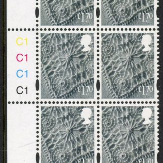 NI169  £1.70 linen. (new font) Cyld. C1x4   blue fluor R2 C3  printed by Cartor U/M (MNH)