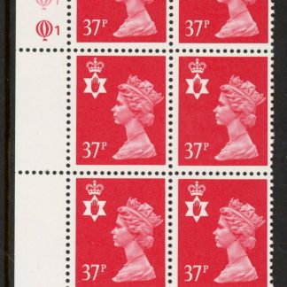 NI67  37p rosine . Cyld. Q1 Q1 . printed by Questa U/M (MNH)