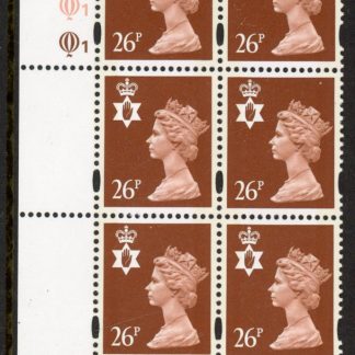 NI73 26p 2B red-brown 'blue fluor' Cyld. Q1Q1   printed by Questa U/M (MNH)