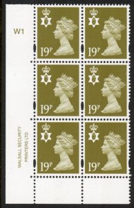 NI78 19p CB bistre Cyld. W1 phos W2 printed by Walsall U/M (MNH)