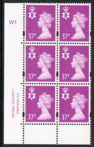 NI82   37p 2B bright mauve  Cyld. W1 phos.W1 blue fluor. printed by Walsall U/M (MNH)