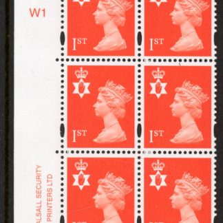 NI88b  1st bright orange   Cyld. W1  phos W2  printed by Walsall U/M (MNH)