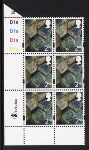 NI94  2nd basalt. Cyld. D1a x 4    phos. D1a blue fluor   printed by DLR U/M (MNH)