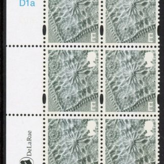 NI96  'E' linen. Cyld. D1a x 2    phos. D1a blue fluor   printed by DLR U/M (MNH)