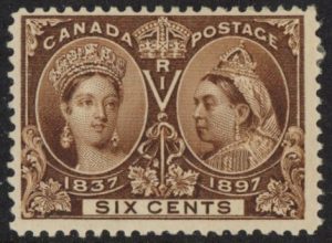 1897 Canada SG.129 6c brown mounted mint.