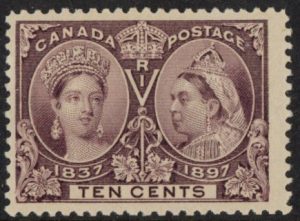 1897 Canada SG.131  10c purple mounted mint.