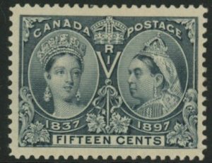 1897 Canada SG.132 15c slate mounted mint.