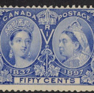 1897 Canada SG.135 50c bright ultramarine. unmounted mint.
