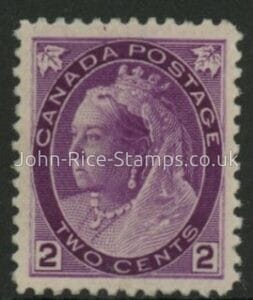 1897 Canada SG.153 2c violet very lightly mounted mint.