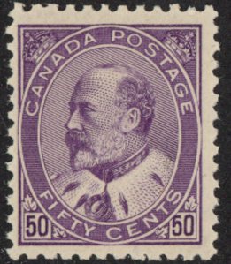 1908  Canada SG.187  50c deep violet U/M  (MNH)