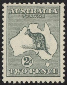 1913 Australia SG.3 2d grey Die 1 mounted mint.