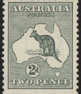 1913 Australia SG.3 2d grey Die 1 mounted mint.