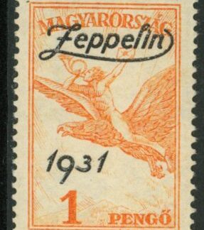 1931 Hungary SG.529 1p 'AIR' Graf Zeppelin M/M