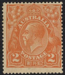 1920 Australia SG.62 2d brown-orange ( ASC 95A) m/m.